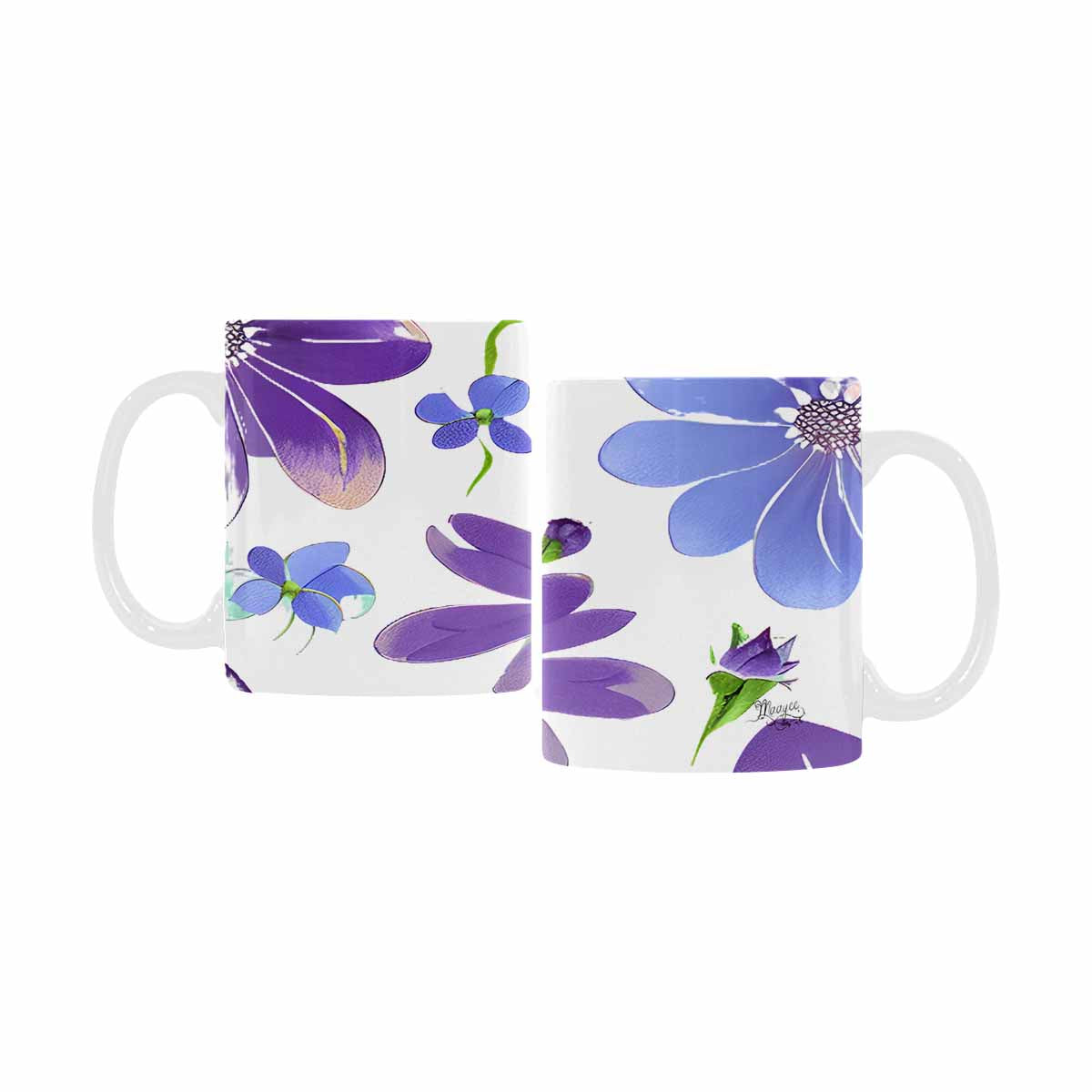 USA made Quality Mug, coffee mug, tea cup, Bright florals, Set 1A, Design 156