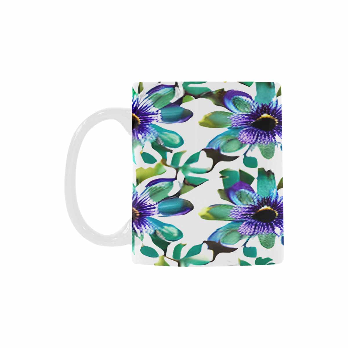 USA made Quality Mug, coffee mug, tea cup, Bright florals, Set 1A, Design 123