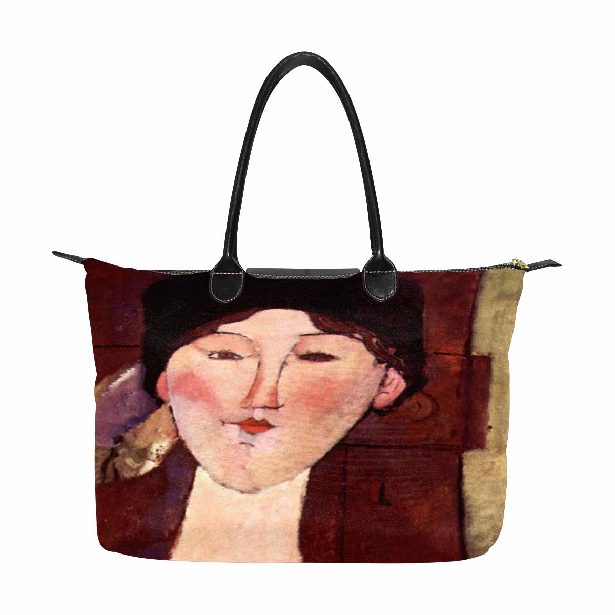 Classic handbag, Modigliani design, choice of 2 colors, Portrait of Beatrice Hastings