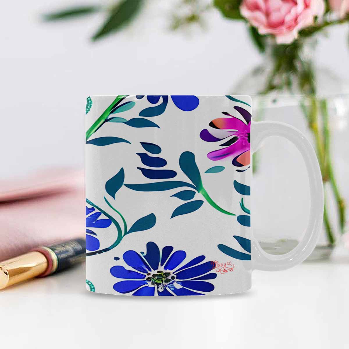 Quality Mug, coffee mug, tea cup, Bright florals, Set 1, Design 129