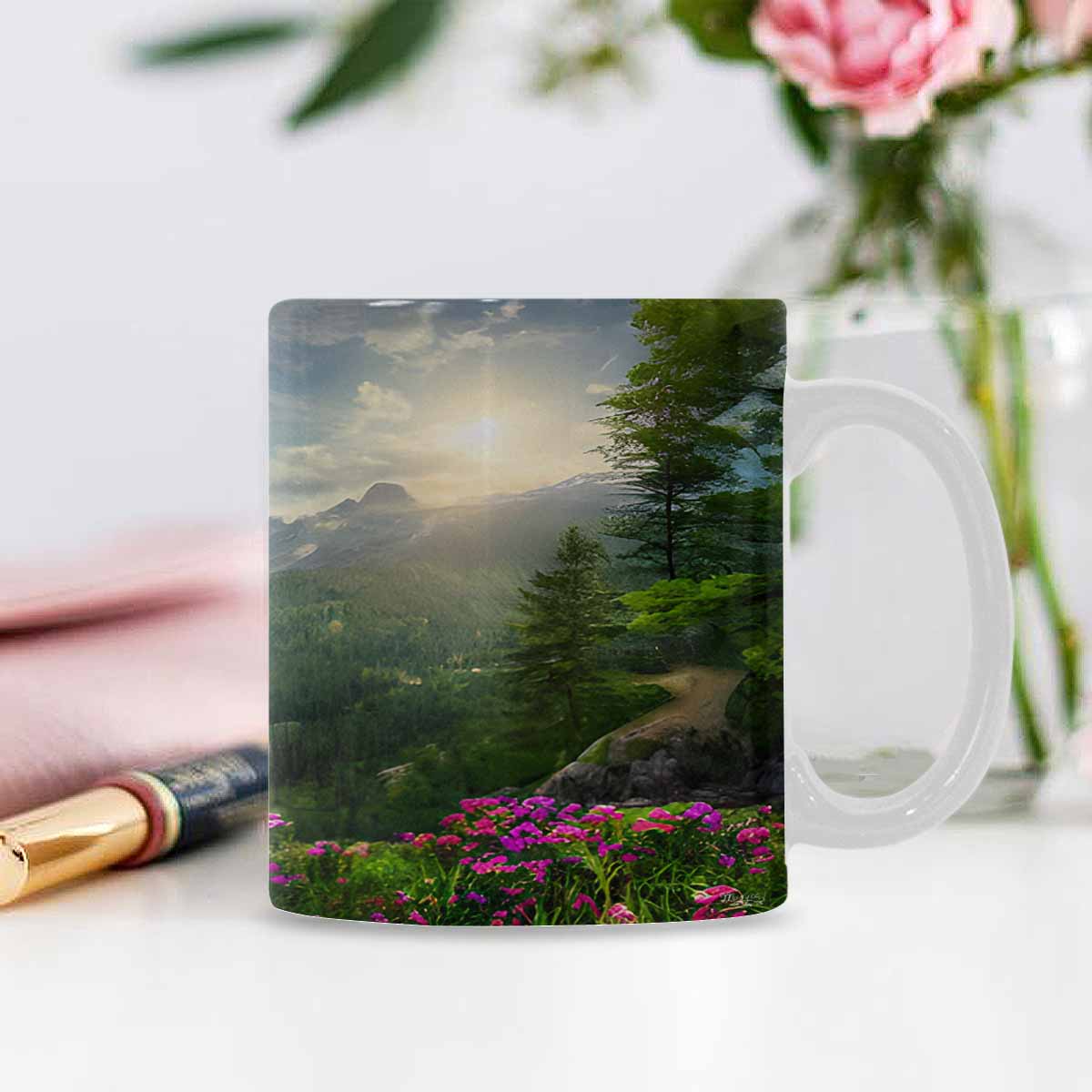 Rivers & Mountains Landscape mugs, set 1 design 30 (1)