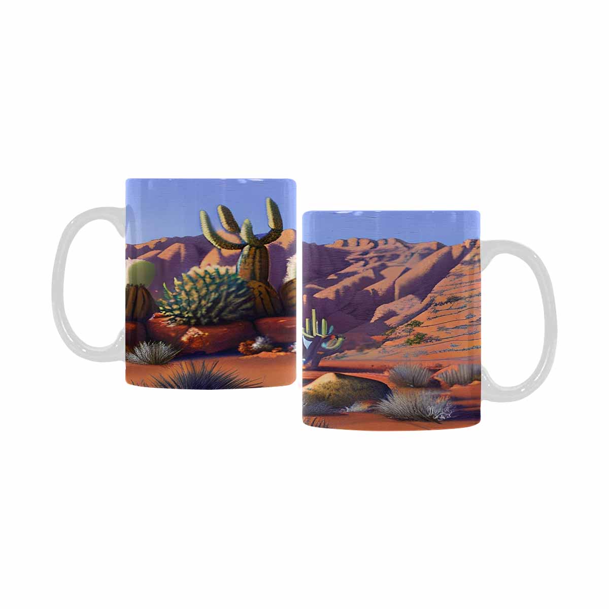 Coffee Mug, tea cup, desert scene, design 23