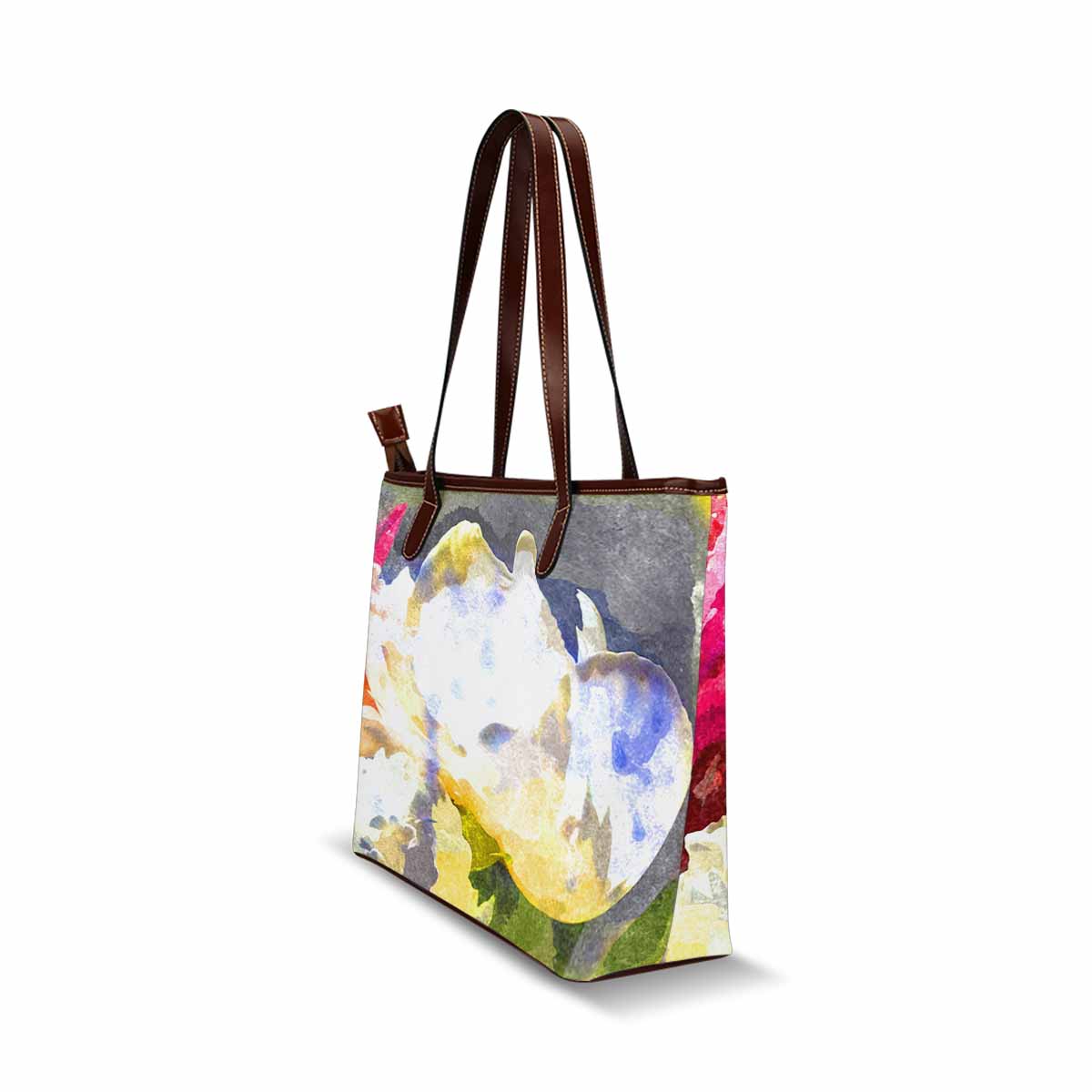 Classic Fabric handbag, watercolor floral, design 155