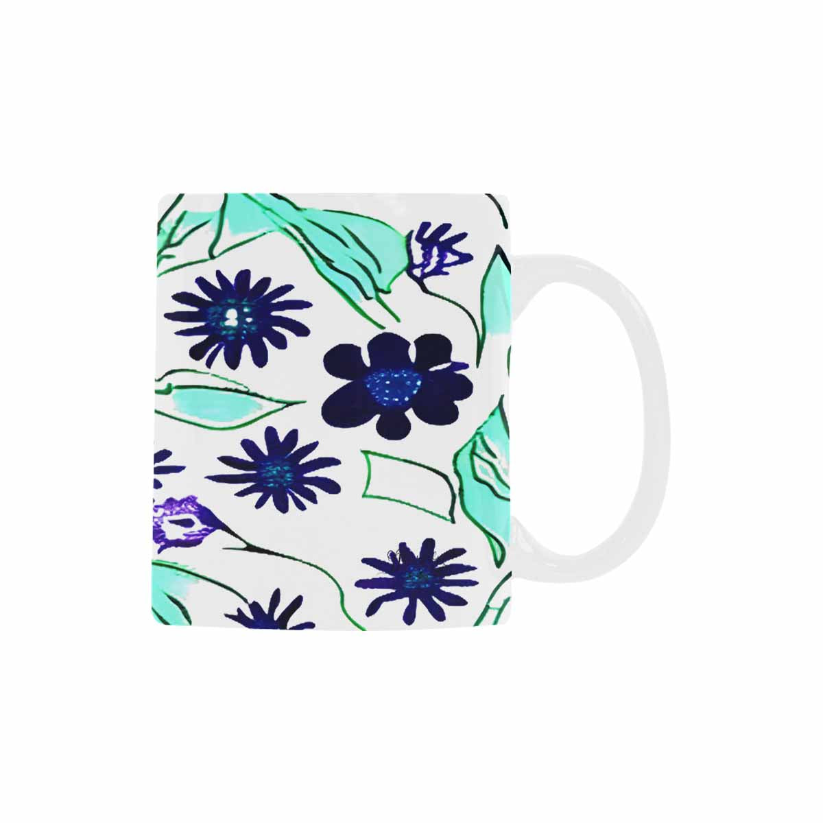 USA made Quality Mug, coffee mug, tea cup, Bright florals, Set 1A, Design 117