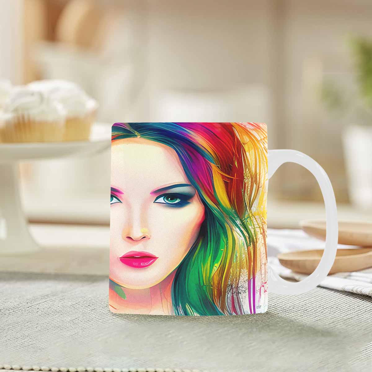 Coffee Mug, tea cup,caucasian Face, design 11