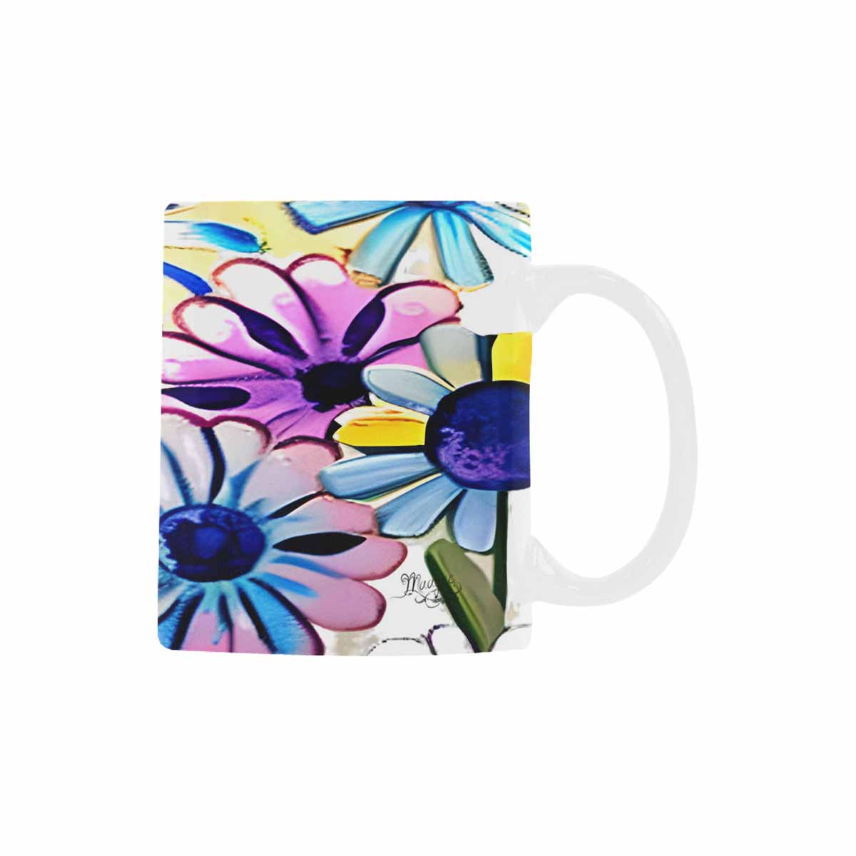 USA made Quality Mug, coffee mug, tea cup, Bright florals, Set 1A, Design 50