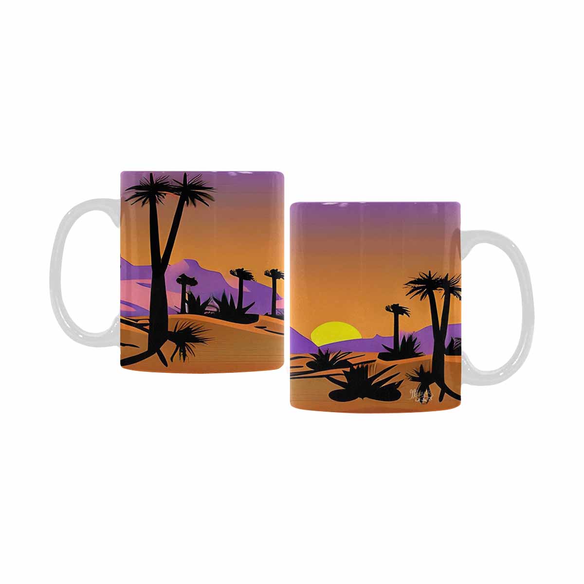 Coffee Mug, tea cup, desert scene, design 53