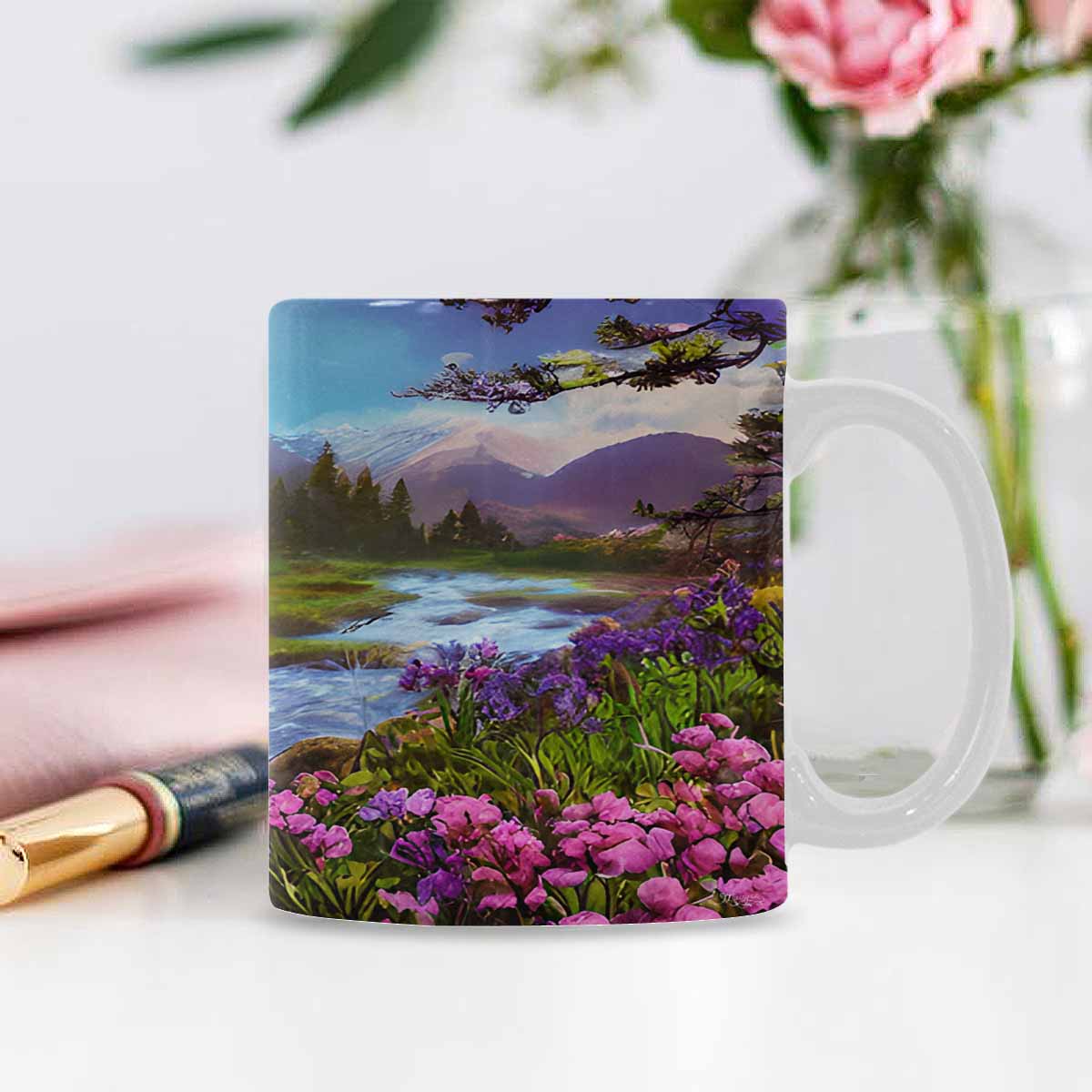 Rivers & Mountains Landscape mugs, set 1 design 18