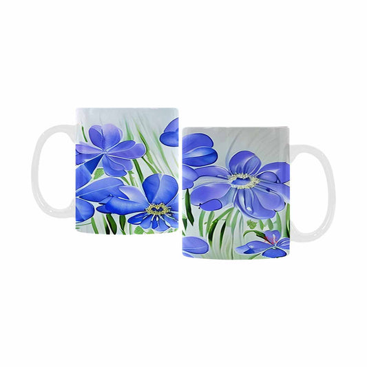 USA made Quality Mug, coffee mug, tea cup, Bright florals, Set 1, Design 86