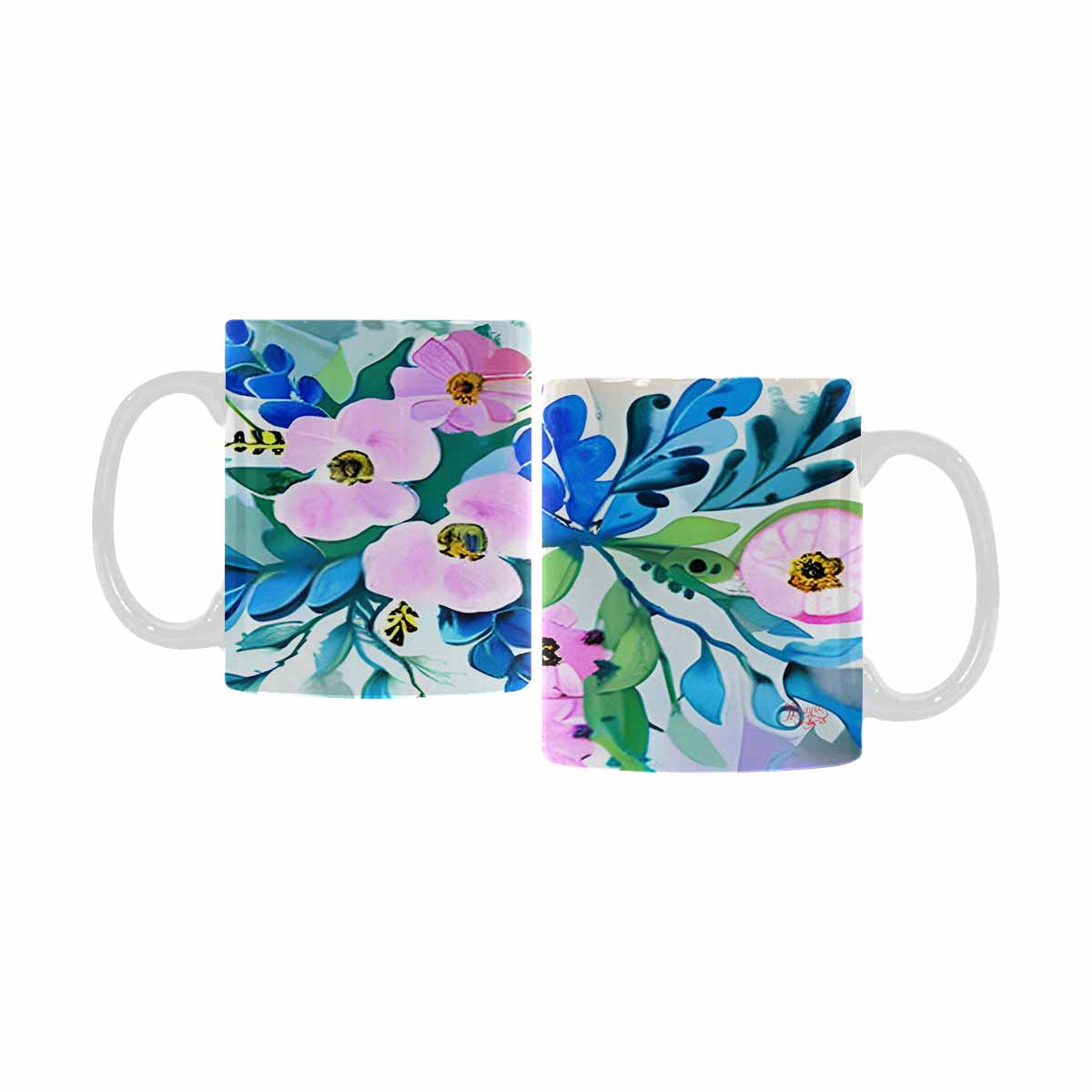 Quality Mug, coffee mug, tea cup, Bright florals, Set 1, Design 5