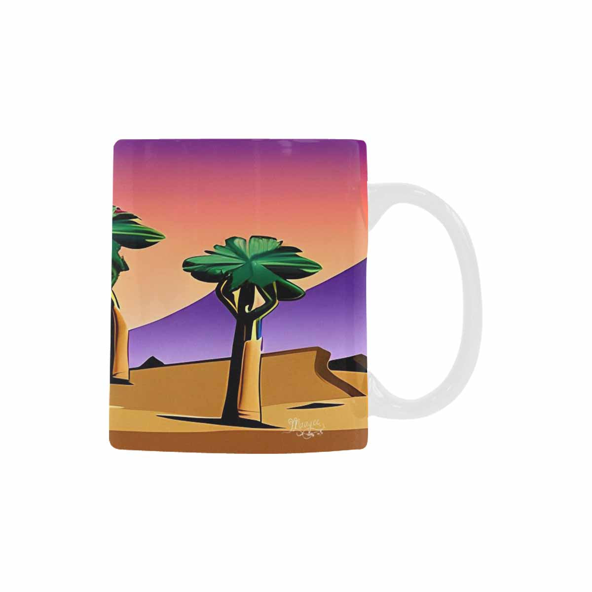 Coffee Mug, tea cup, desert scene, design 46