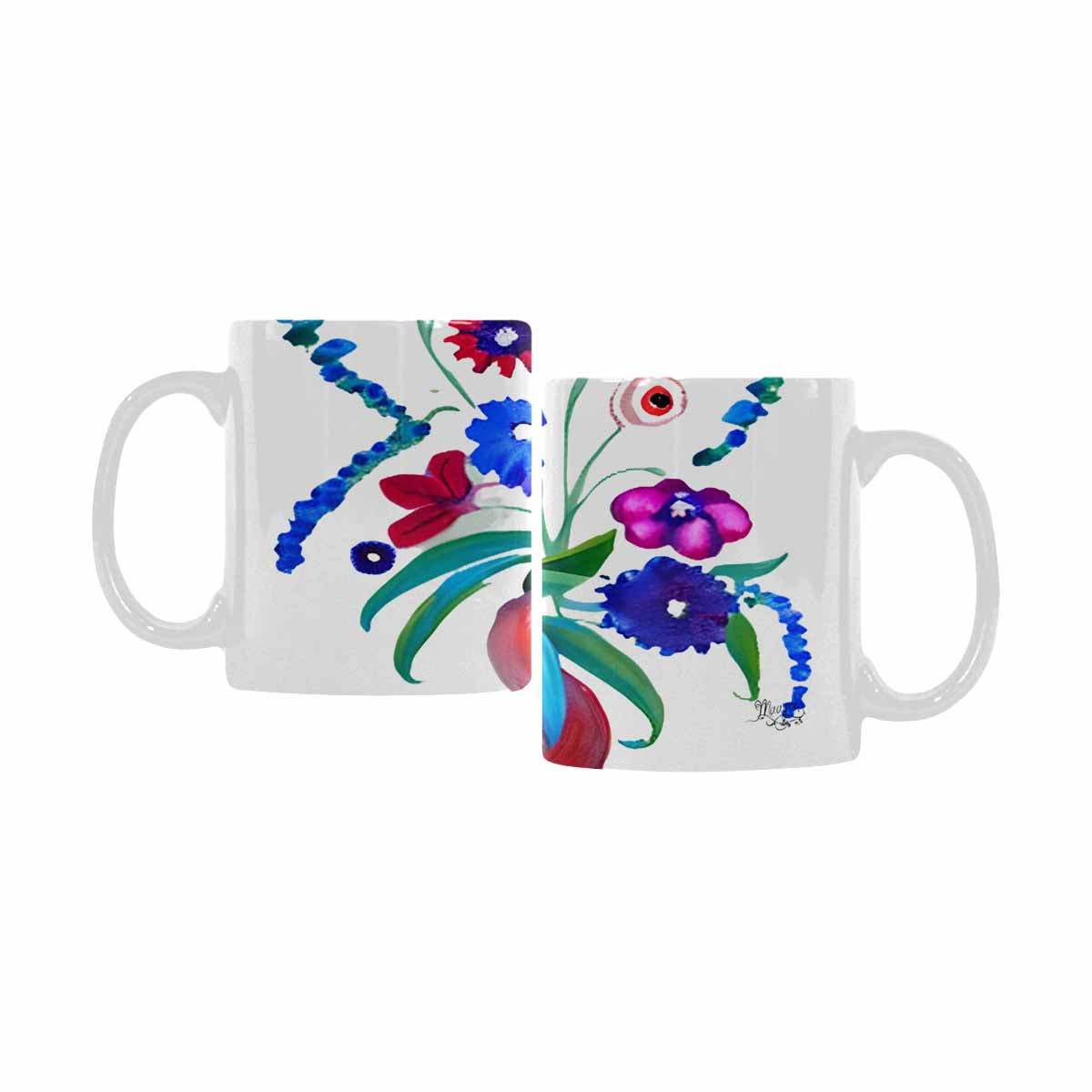 Quality Mug, coffee mug, tea cup, Bright florals, Set 1A, Design 116