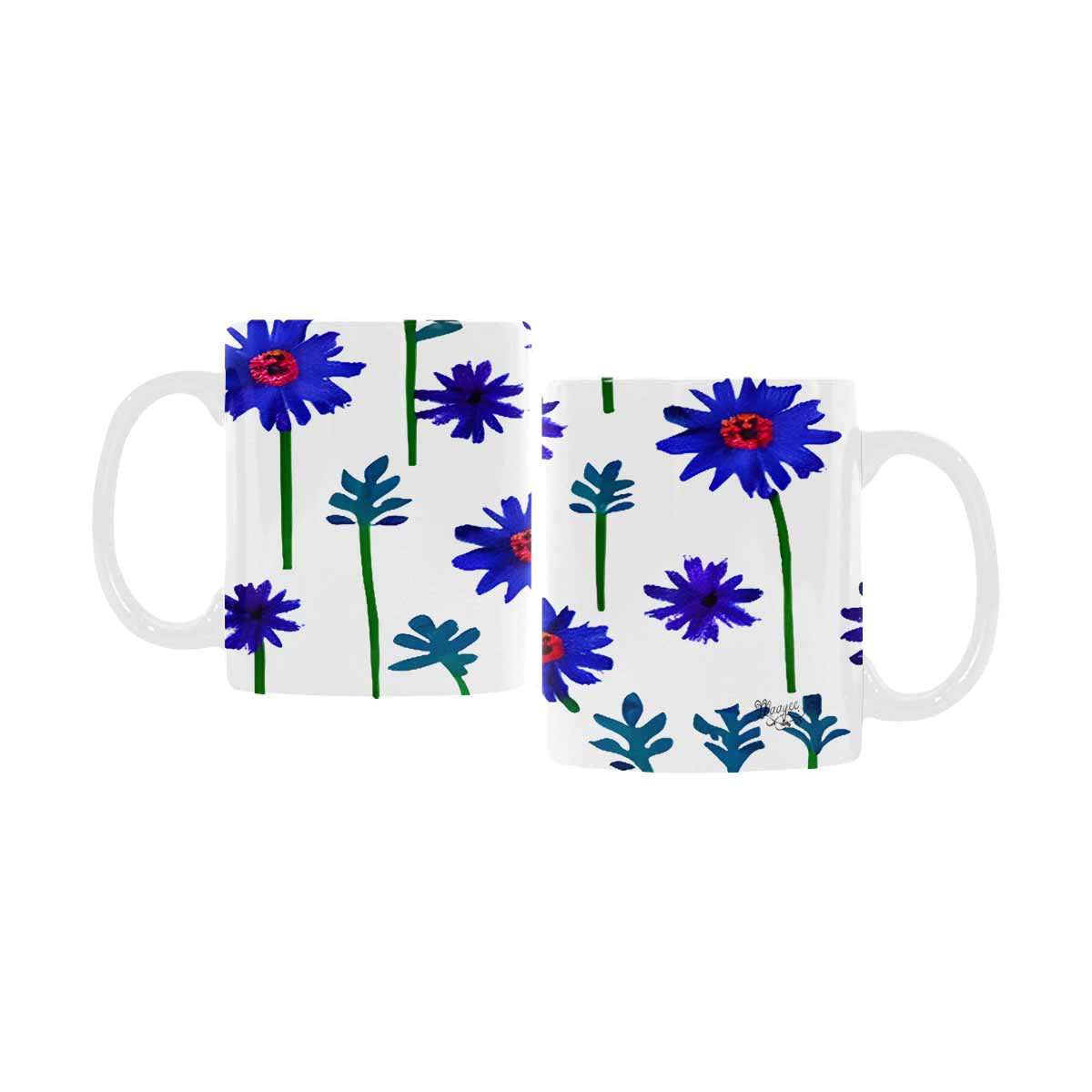 USA made Quality Mug, coffee mug, tea cup, Bright florals, Set 1A, Design 138