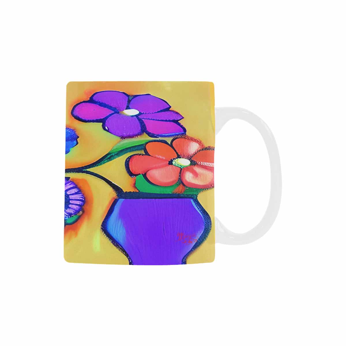 USA made Quality Mug, coffee mug, tea cup, Bright florals, Set 1, Design 65