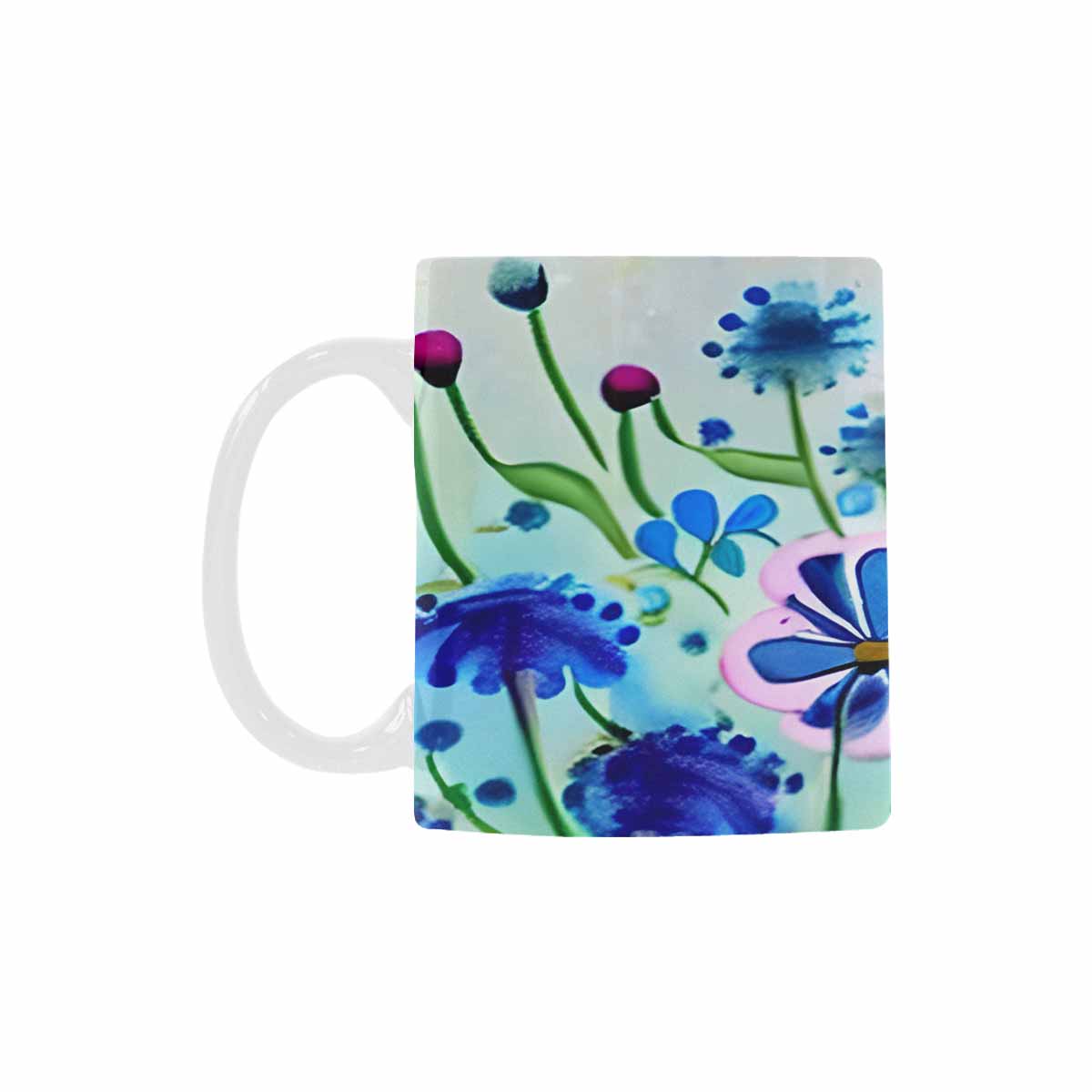 USA made Quality Mug, coffee mug, tea cup, Bright florals, Set 1, Design 150