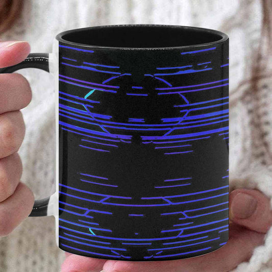 Coffee Mug, tea cup, black core, abstract, design 128