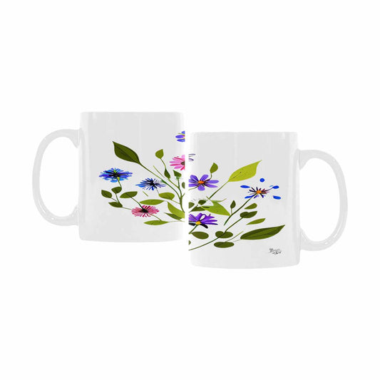 USA made Quality Mug, coffee mug, tea cup, Bright florals, Set 2, design 70