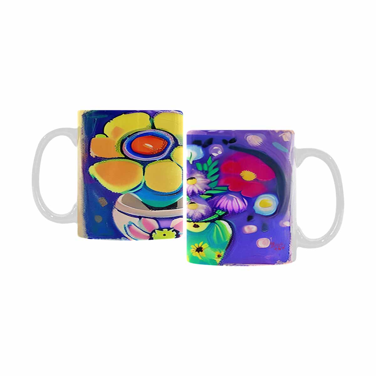 Quality Mug, coffee mug, tea cup, Bright florals, Set 1, Design 68