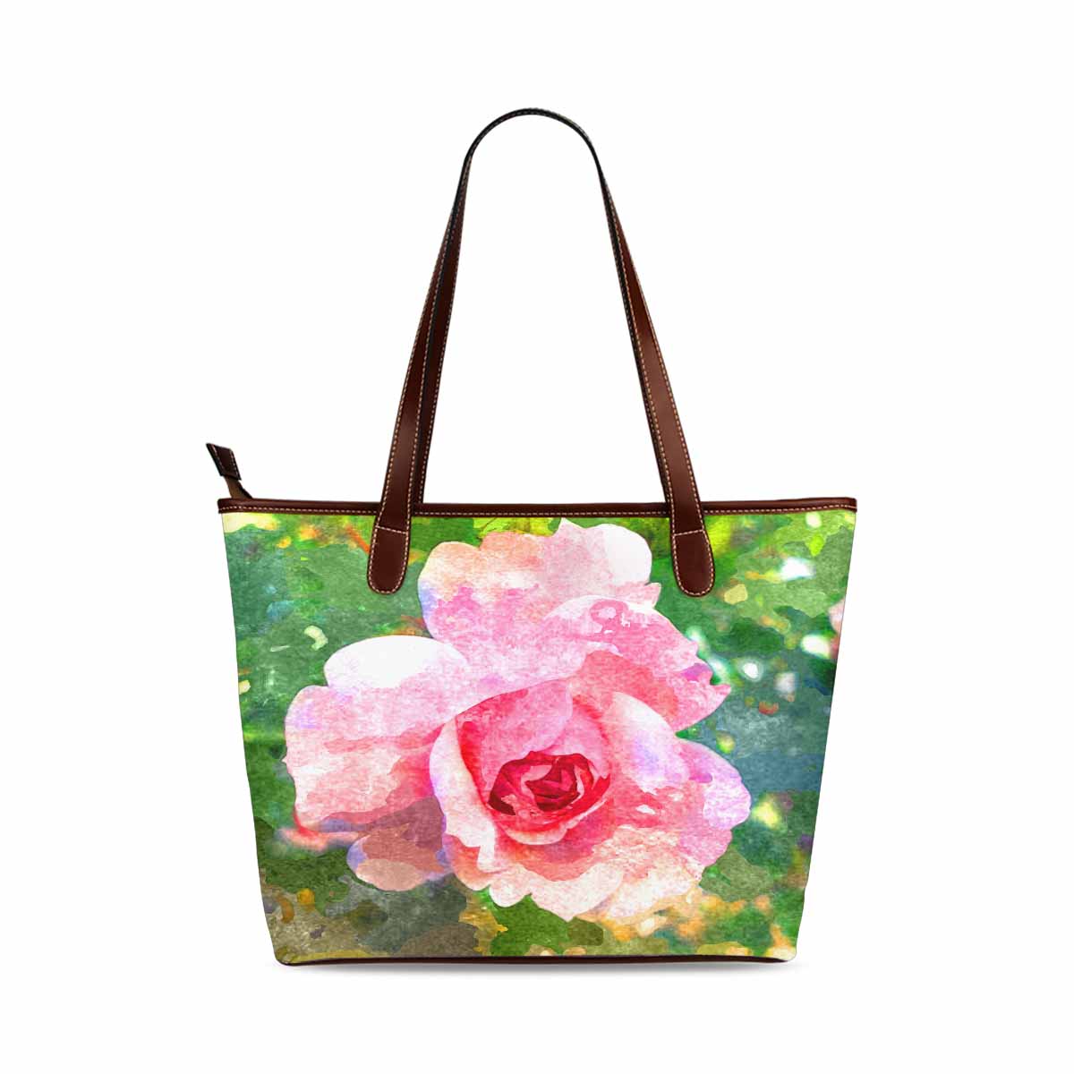 Classic Fabric handbag, watercolor floral, design 219