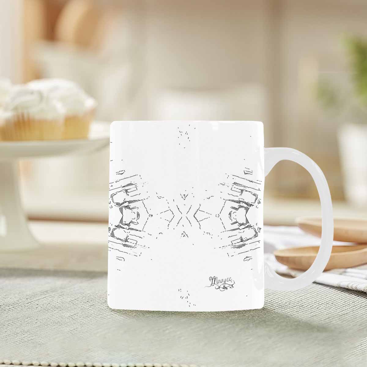 Quality Mug, coffee mug, tea cup, B & W Abstract, Set 1, design 124