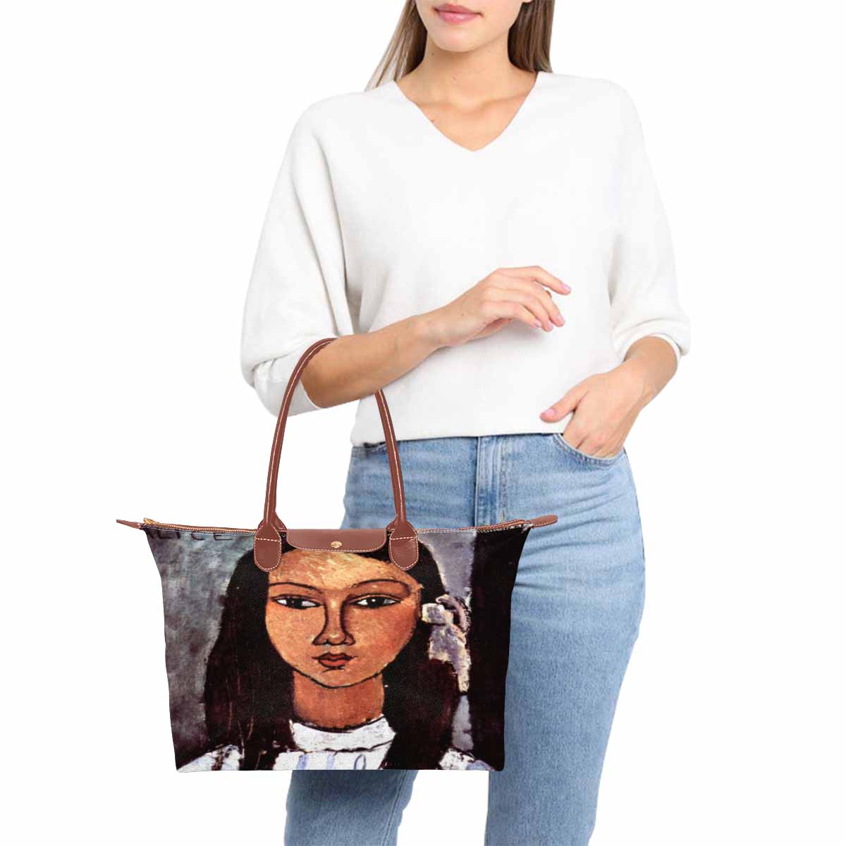 Classic handbag, Modigliani design, choice of 2 colors, Alice