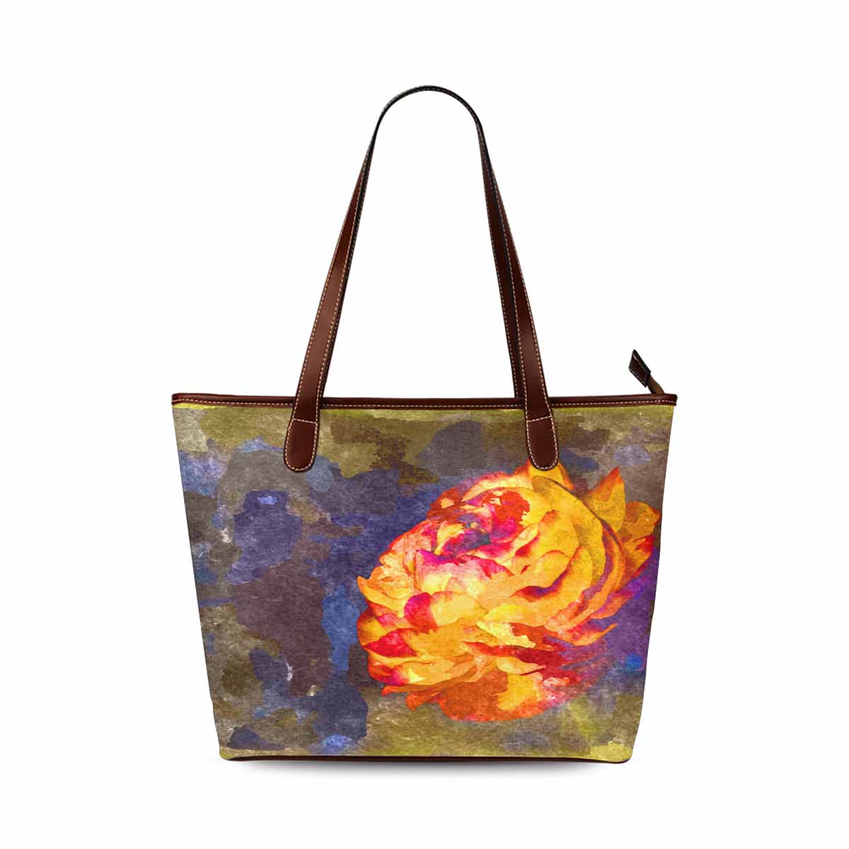 Classic Fabric handbag, watercolor floral, design 209