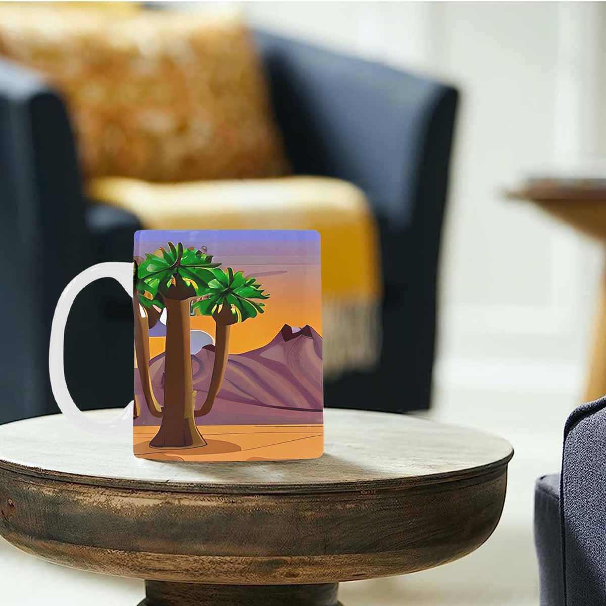 Coffee Mug, tea cup, desert scene, design 41