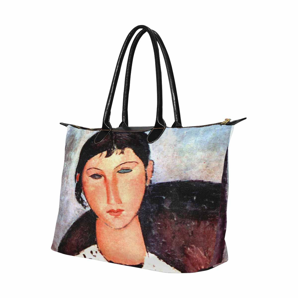 Classic handbag, Modigliani design, choice of 2 colors, Elvira