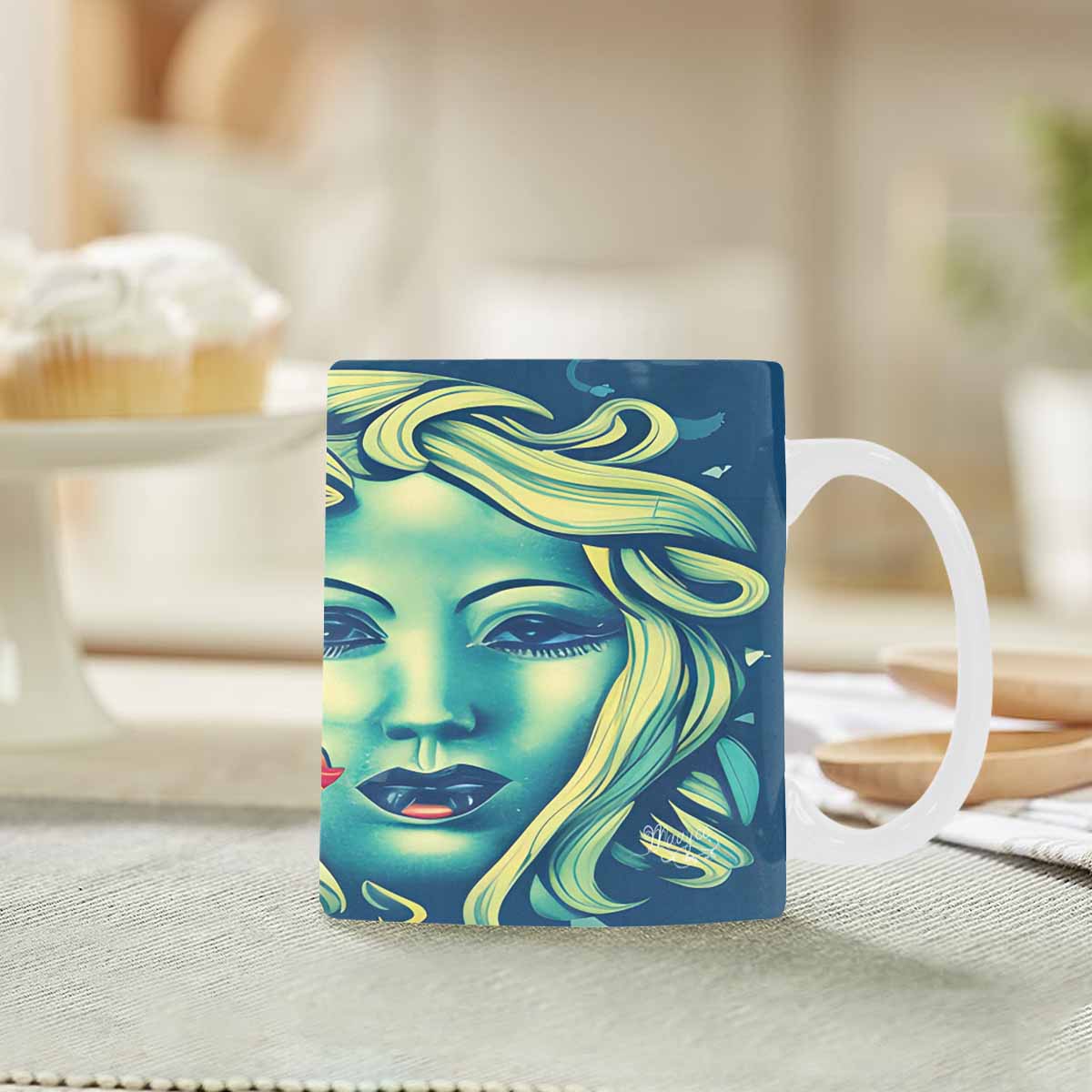 Coffee Mug, tea cup,caucasian Face, design 42