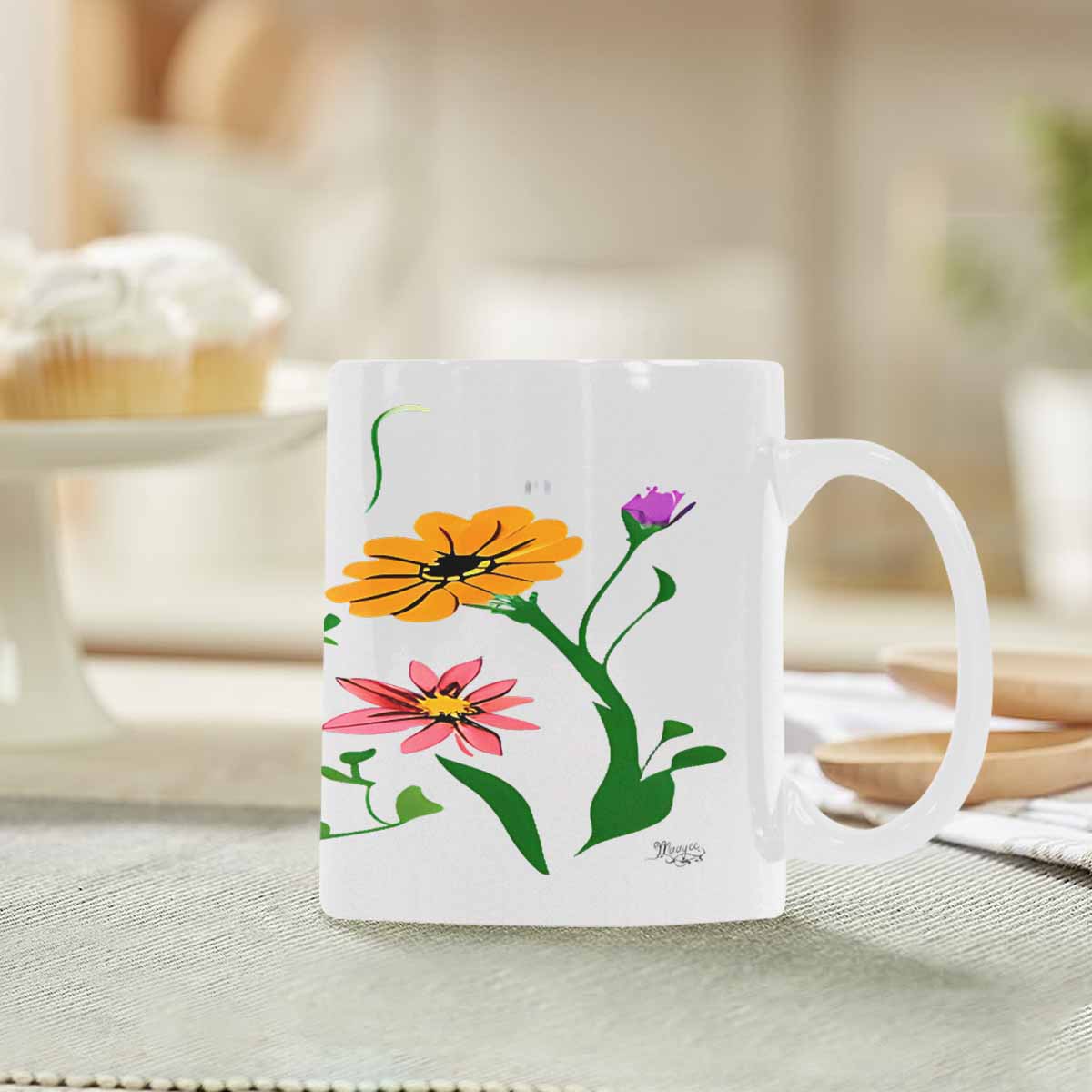 Quality Mug, coffee mug, tea cup, Bright florals, Set 2, design 92