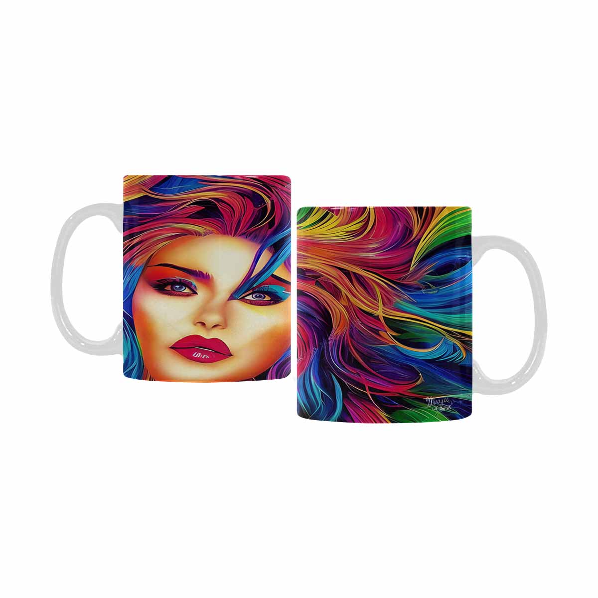 Coffee Mug, tea cup,caucasian Face, design 33