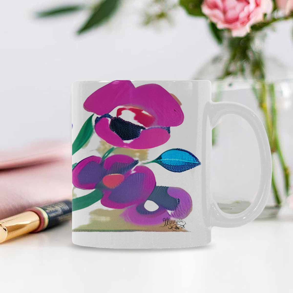 Quality Mug, coffee mug, tea cup, Bright florals, Set 1A, Design 67