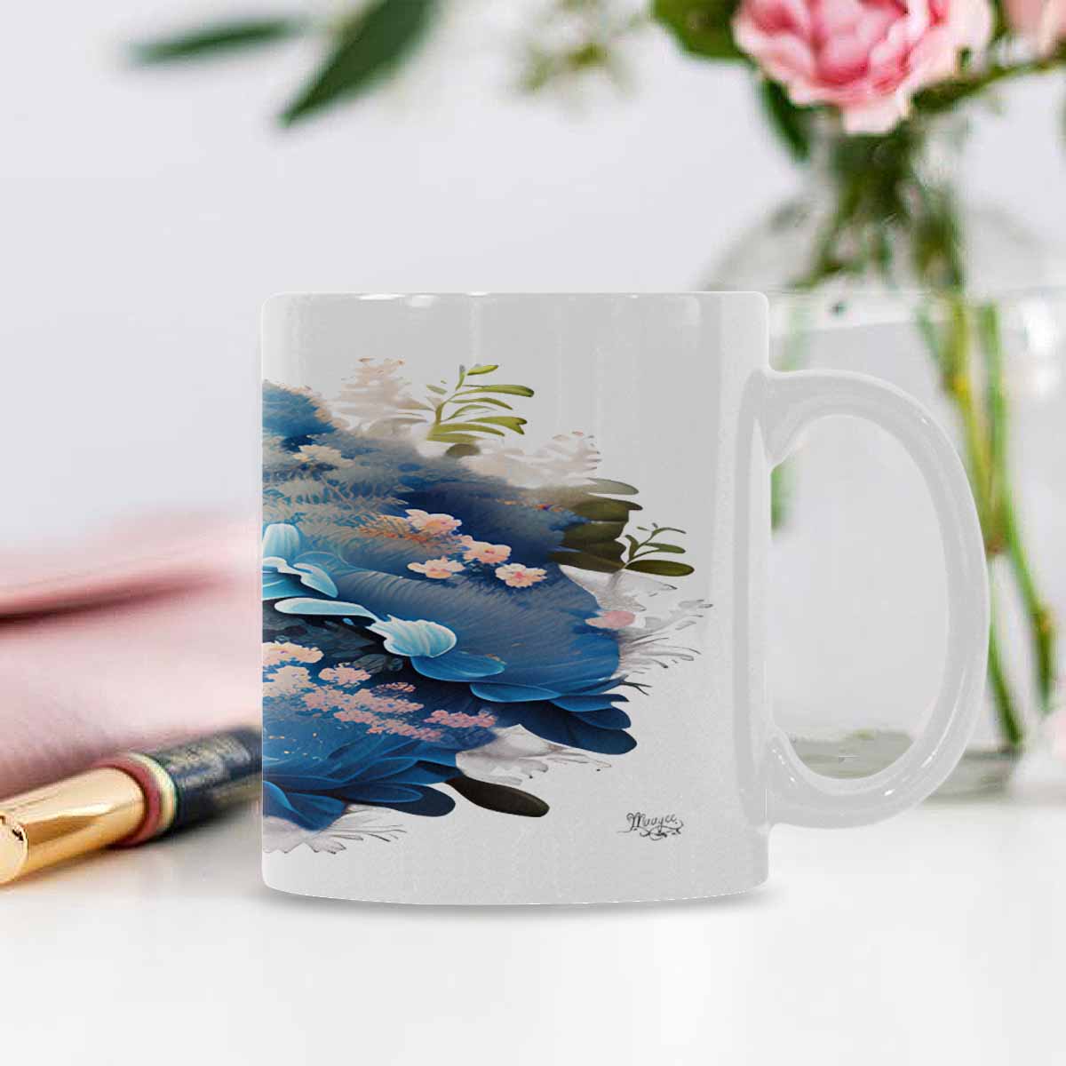 Quality Mug, coffee mug, tea cup, Bright florals, Set 2, design 23