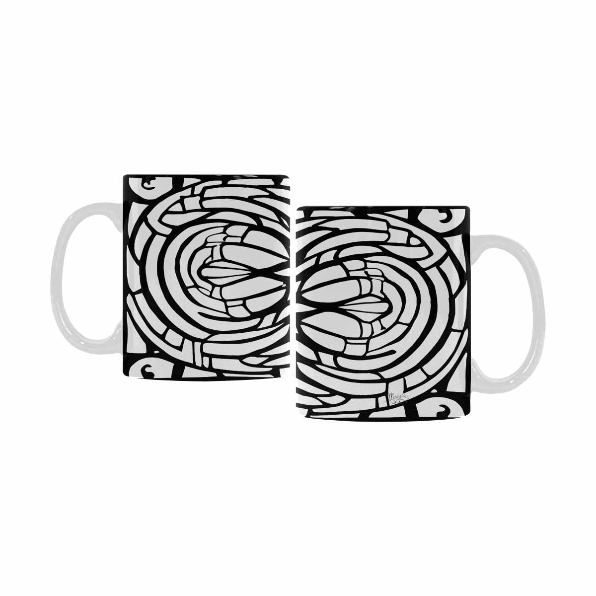 Quality Mug, coffee mug, tea cup, B & W Abstract, Set 1, design 56