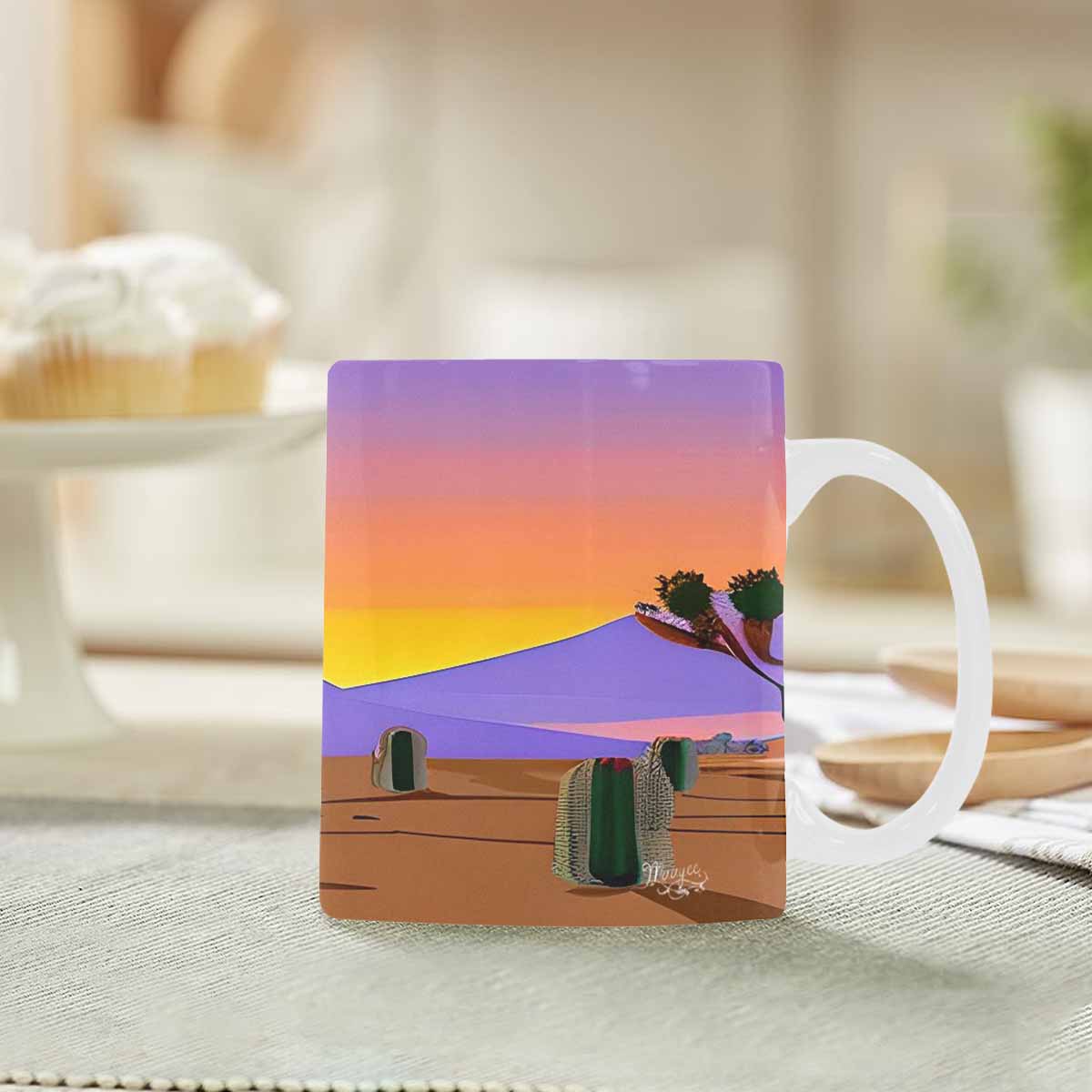 Coffee Mug, tea cup, desert scene, design 54