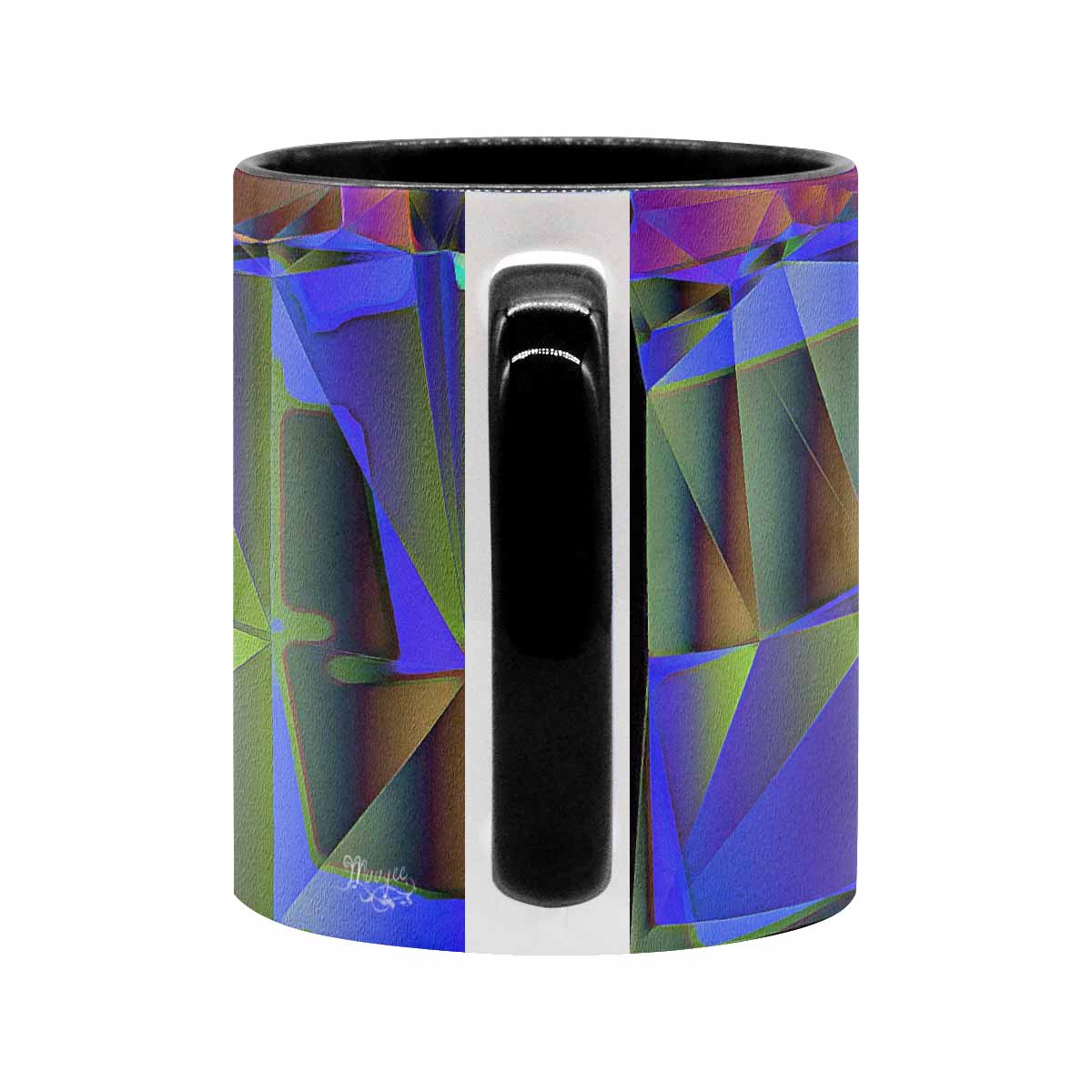 Coffee Mug, tea cup, black core, abstract, design 31