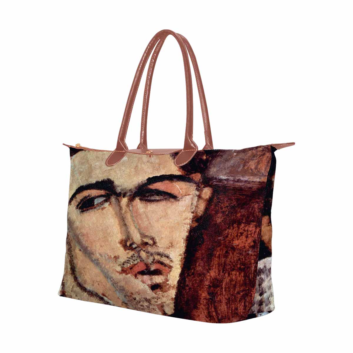 Classic handbag, Modigliani design, choice of 2 colors, Portrait of Celso Laga