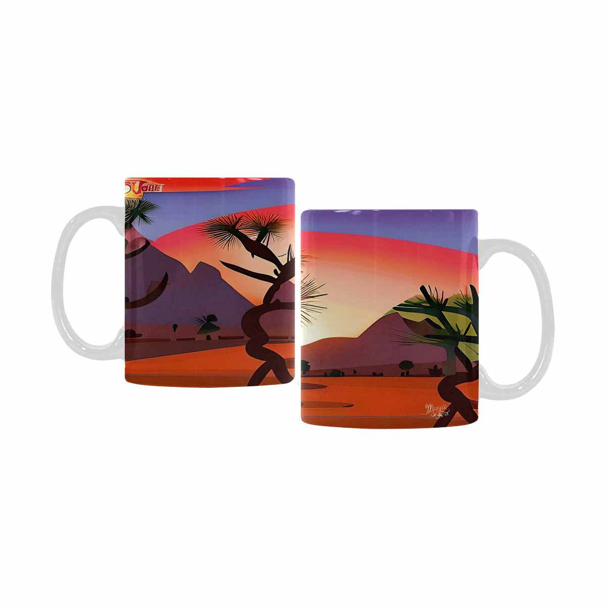 Coffee Mug, tea cup, desert scene, design 89