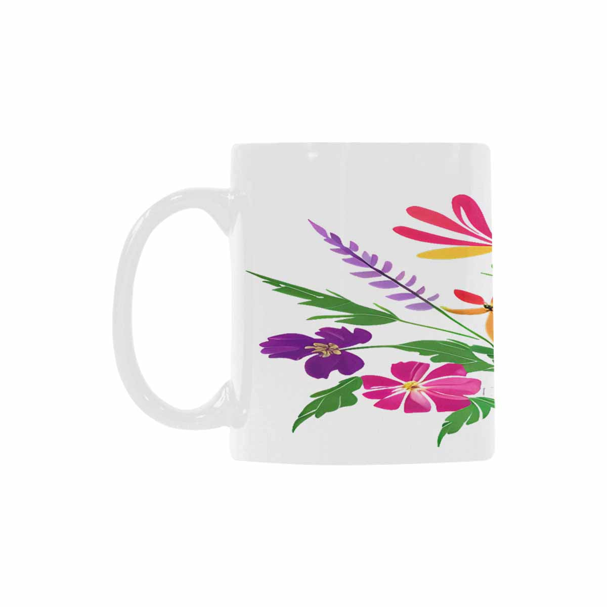 USA made Quality Mug, coffee mug, tea cup, Bright florals, Set 2, design 78