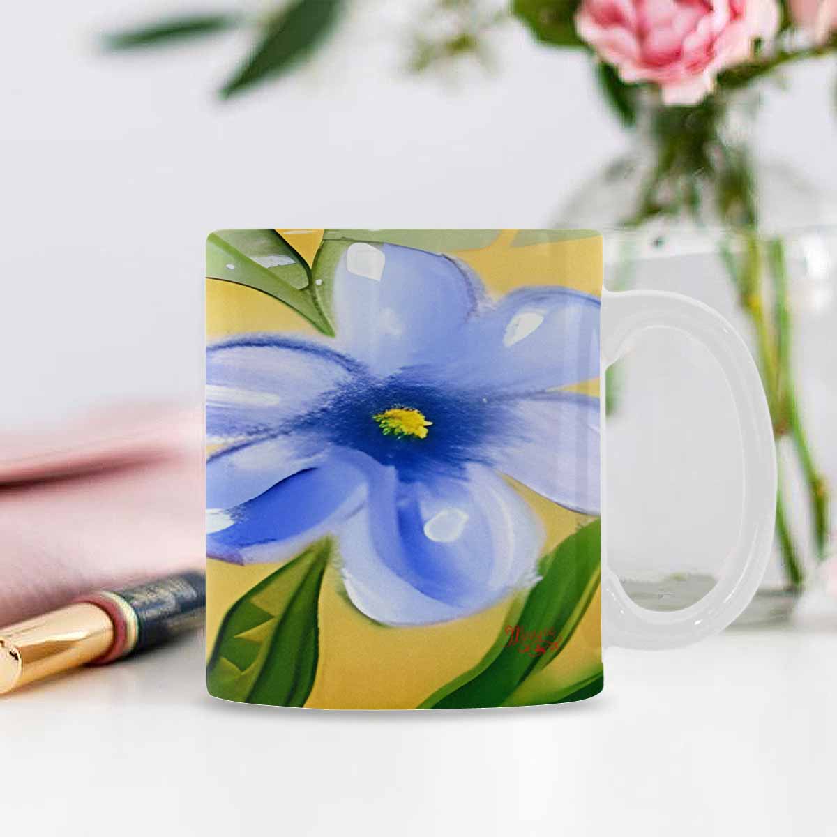 USA made Quality Mug, coffee mug, tea cup, Bright florals, Set 1, Design 161
