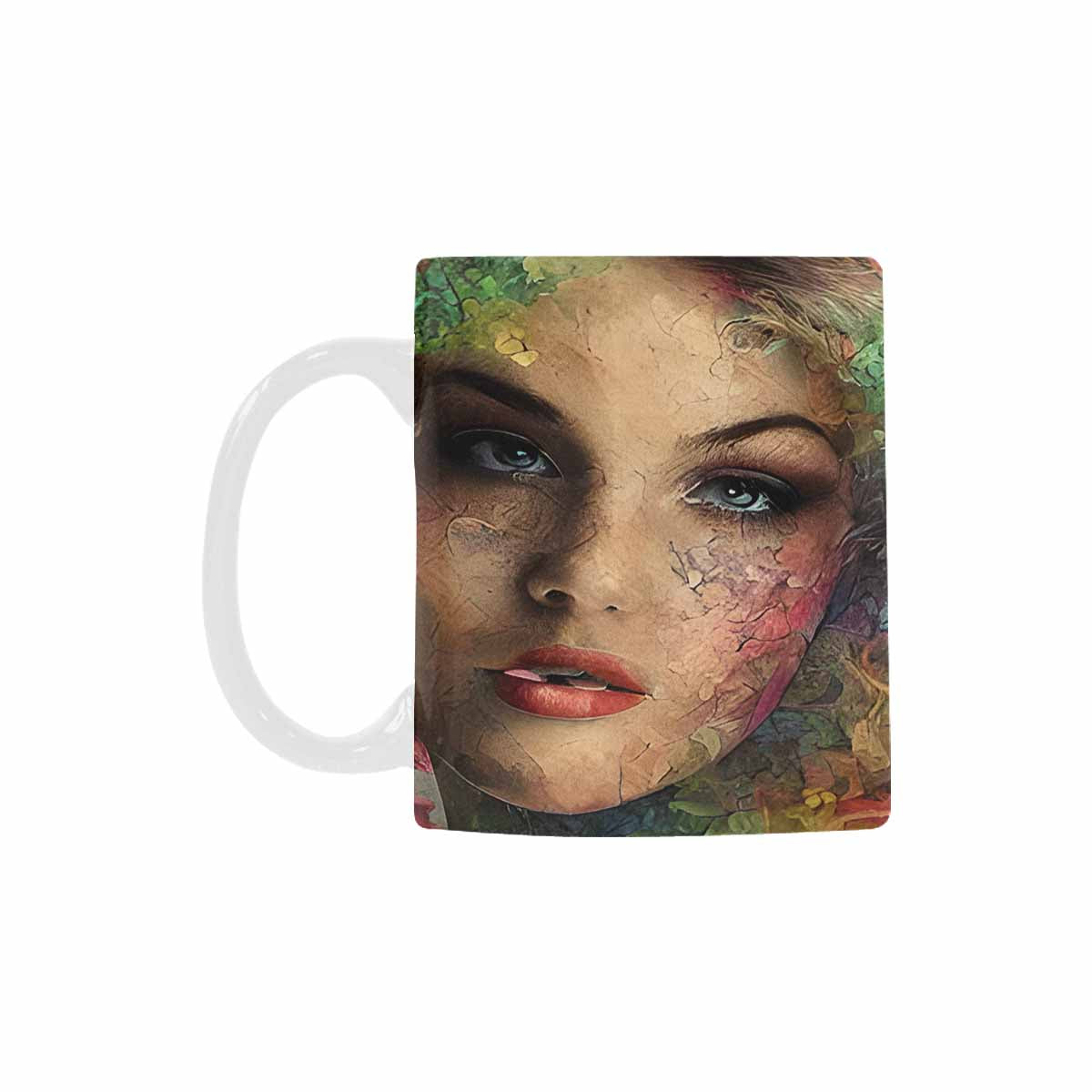 USA, Color Coffee Mug, tea cup, caucasian Face, design 28
