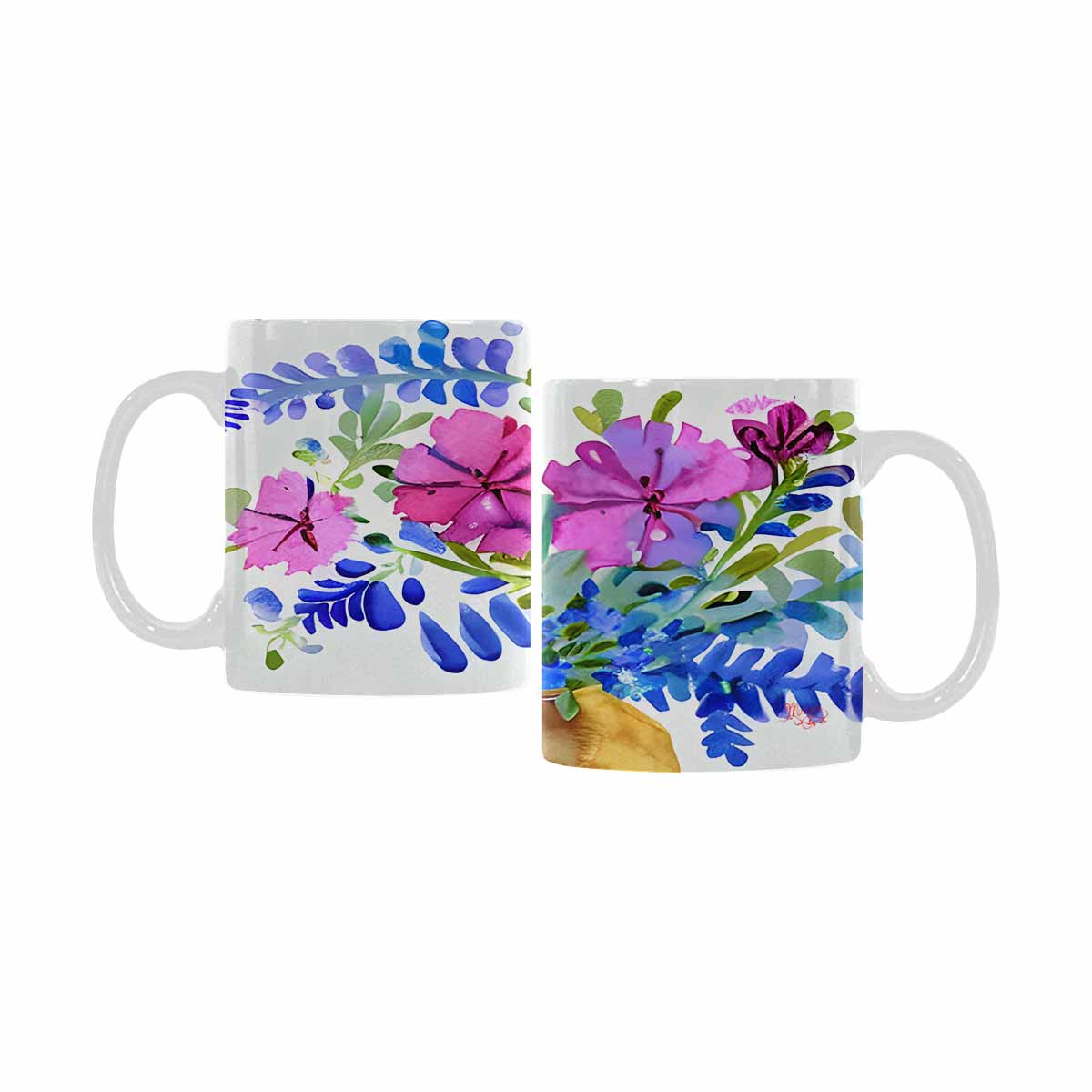 Quality Mug, coffee mug, tea cup, Bright florals, Set 1, Design 38