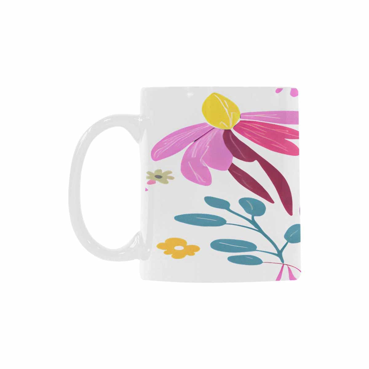 USA made Quality Mug, coffee mug, tea cup, Bright florals, Set 2, design 56