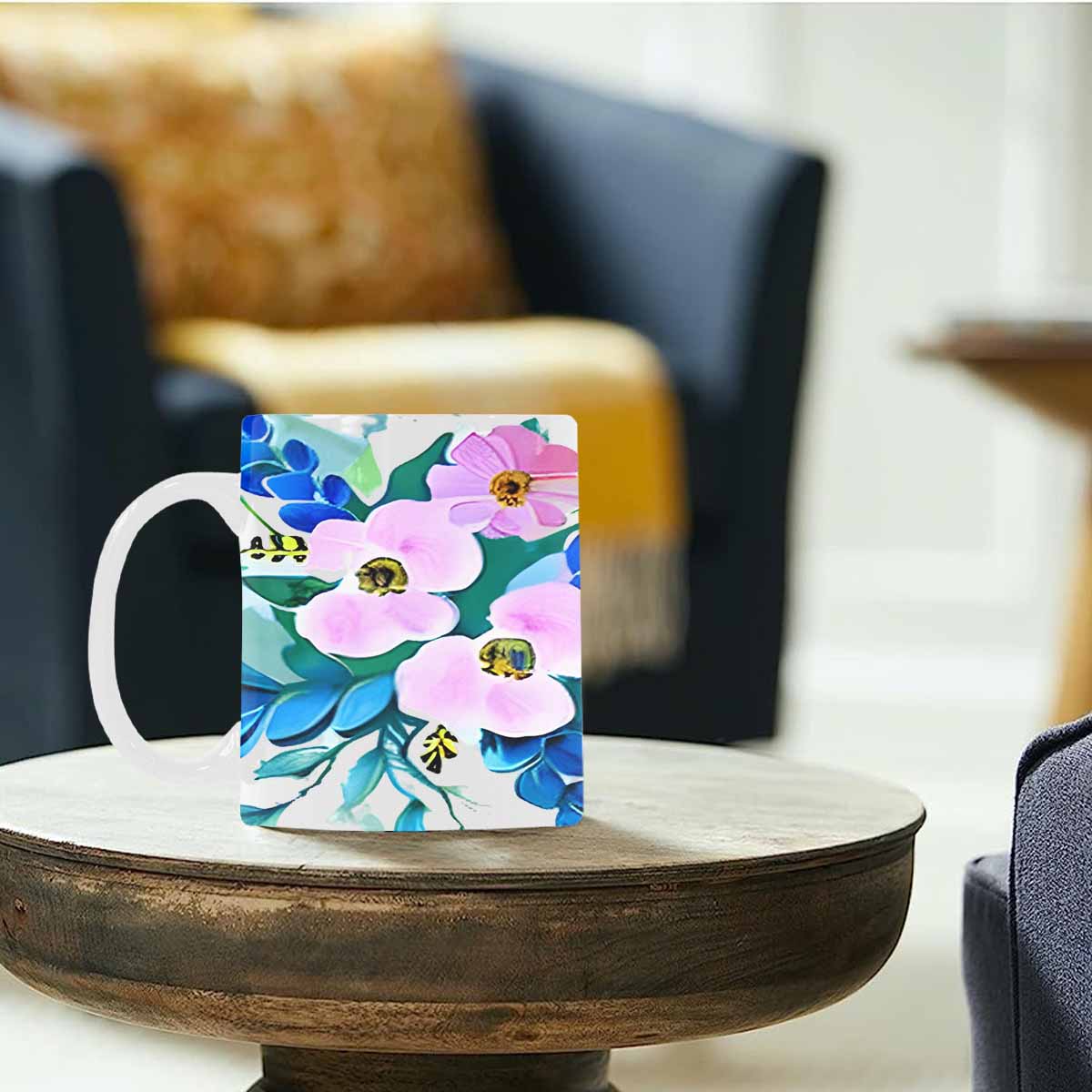 Quality Mug, coffee mug, tea cup, Bright florals, Set 1A, Design 5