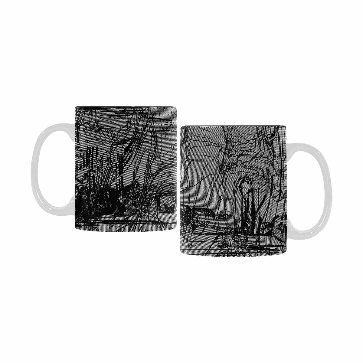 Quality Mug, coffee mug, tea cup, B & W Abstract, Set 1, design 94