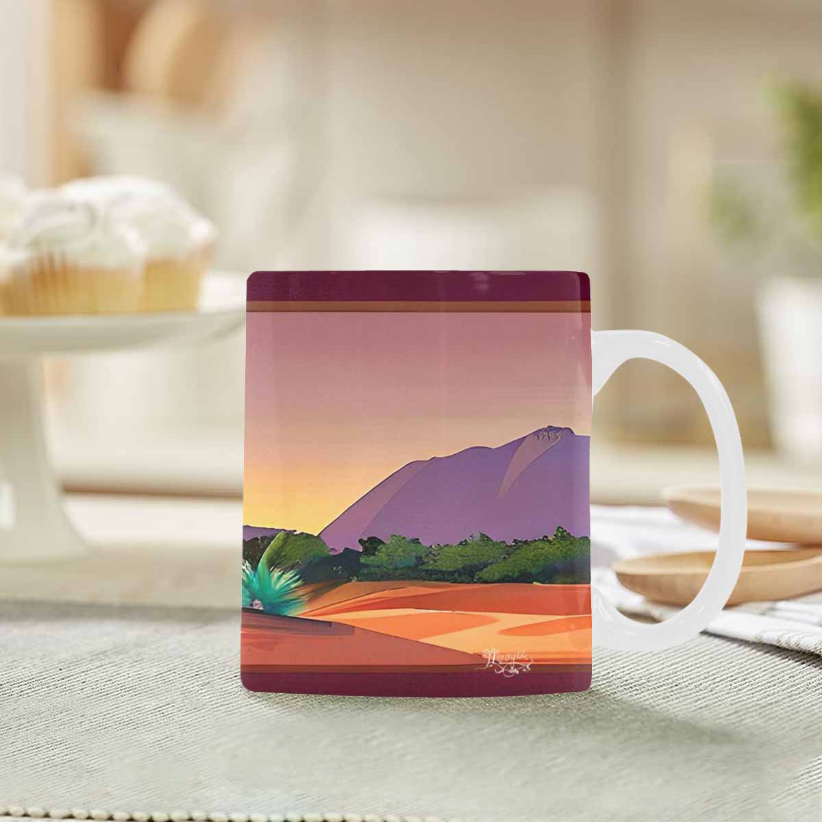 Coffee Mug, tea cup, desert scene, design 87