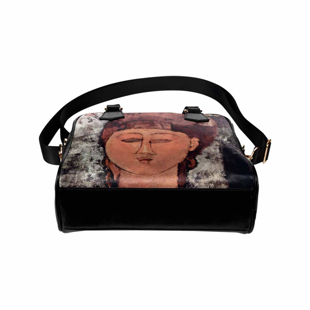 Shoulder PU Leather handbag, Modigliani design, choice of 2 colors, Enfant Gras