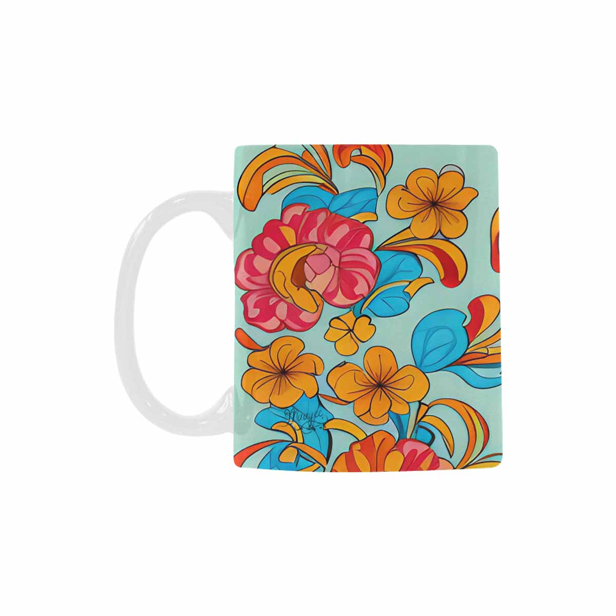 USA, Color Coffee Mug, tea cup, caucasian Face, design 39