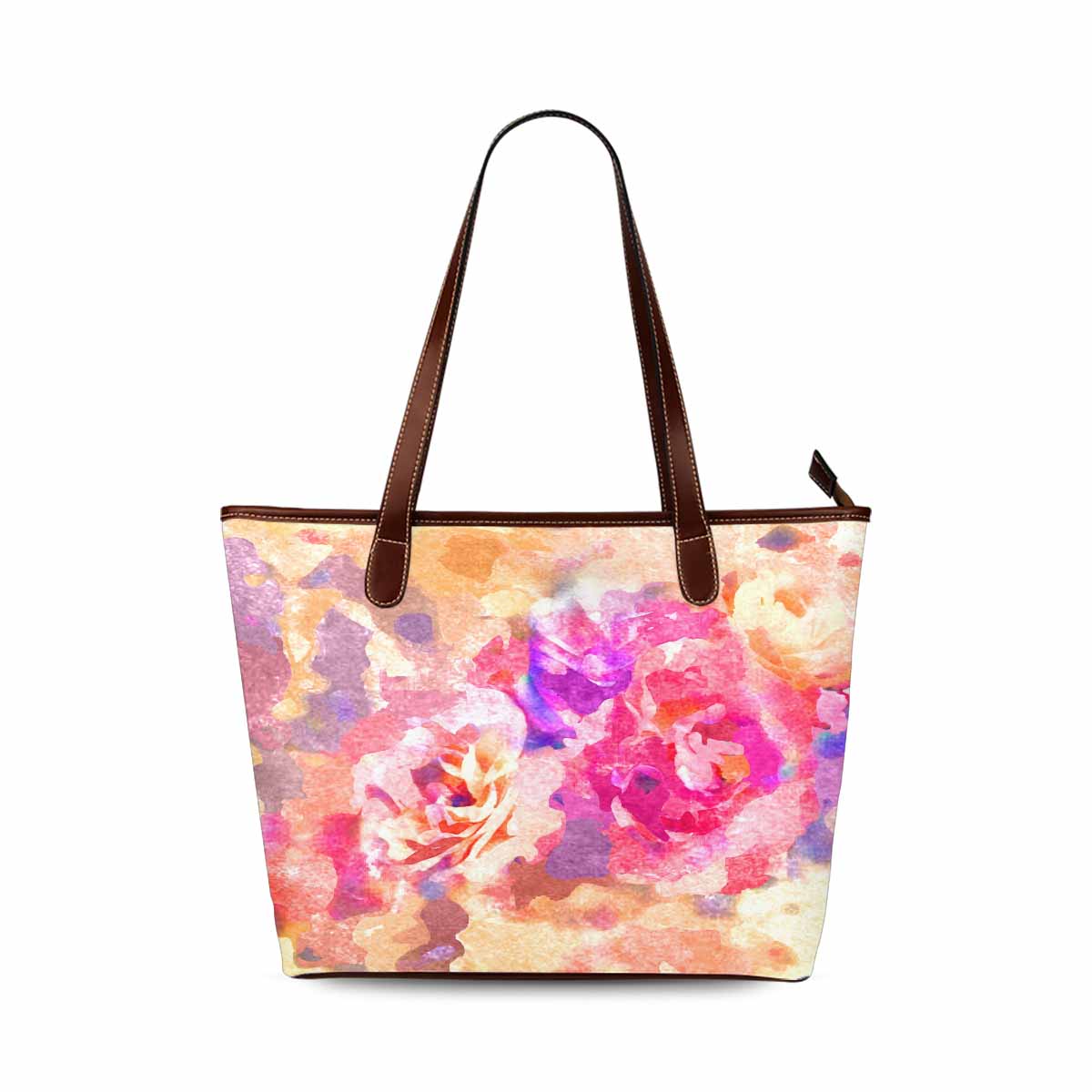 Classic Fabric handbag, watercolor floral, design 77