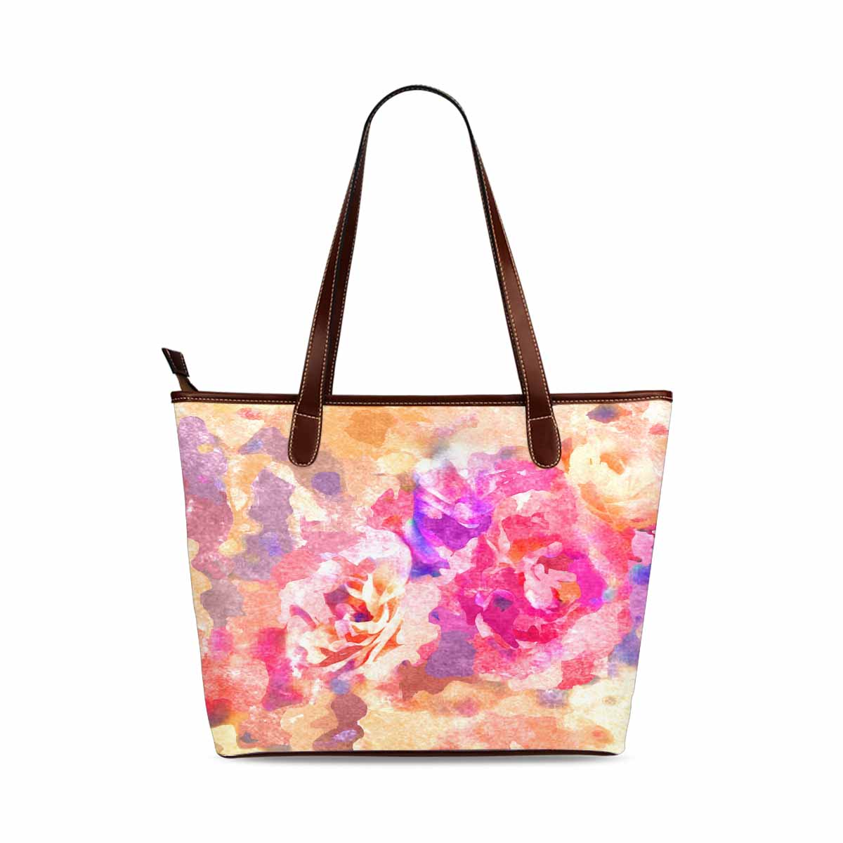 Classic Fabric handbag, watercolor floral, design 77